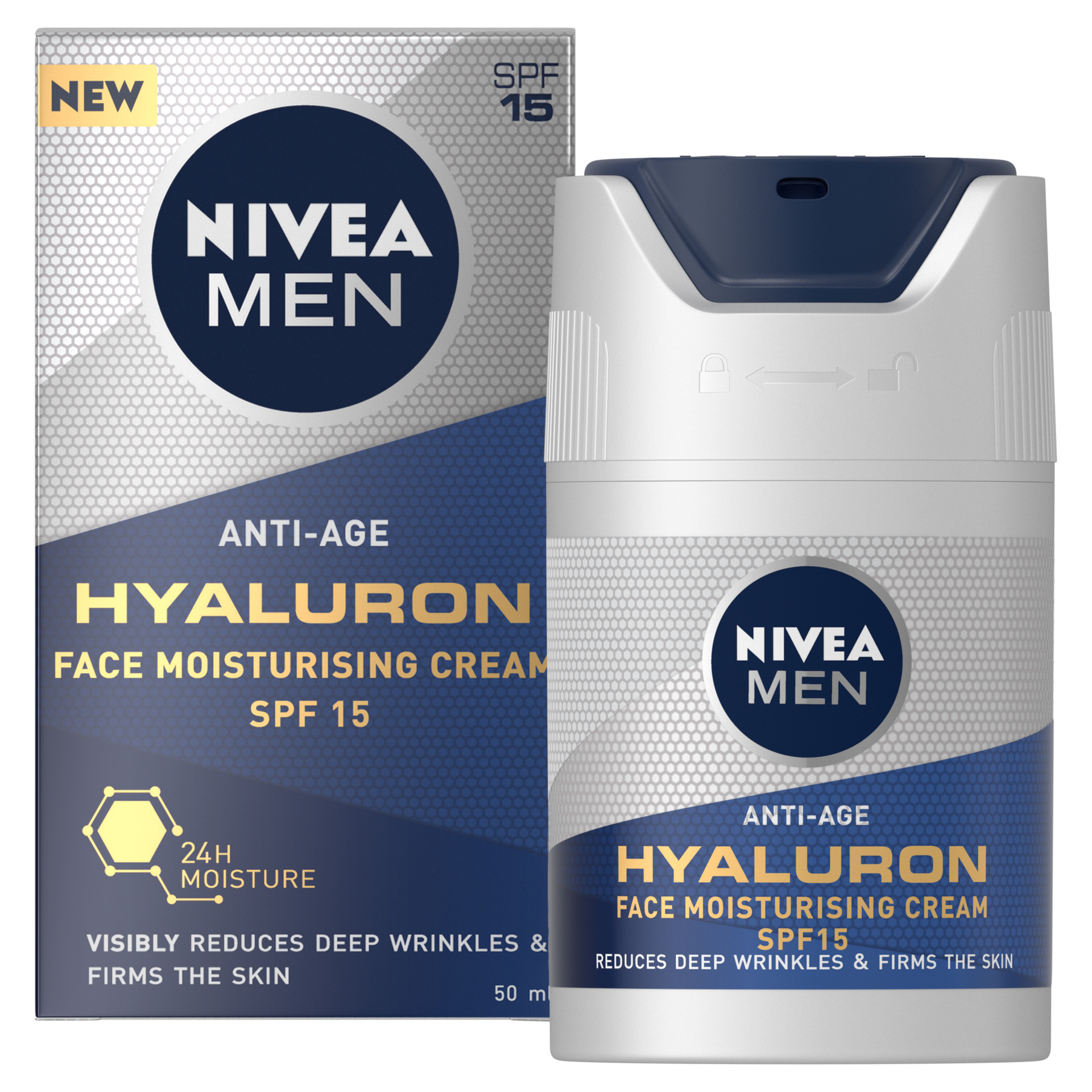 NIVEA Men Anti-Age Hyaluron Face Moisturising Cream SPF15 50ml