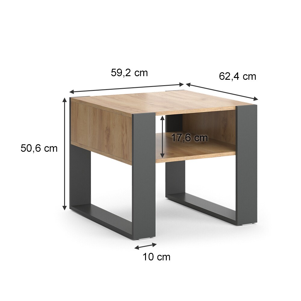 Vicco Couchtisch Sofatisch Beistelltisch Ari Eiche Anthrazit Wohnzimmertisch