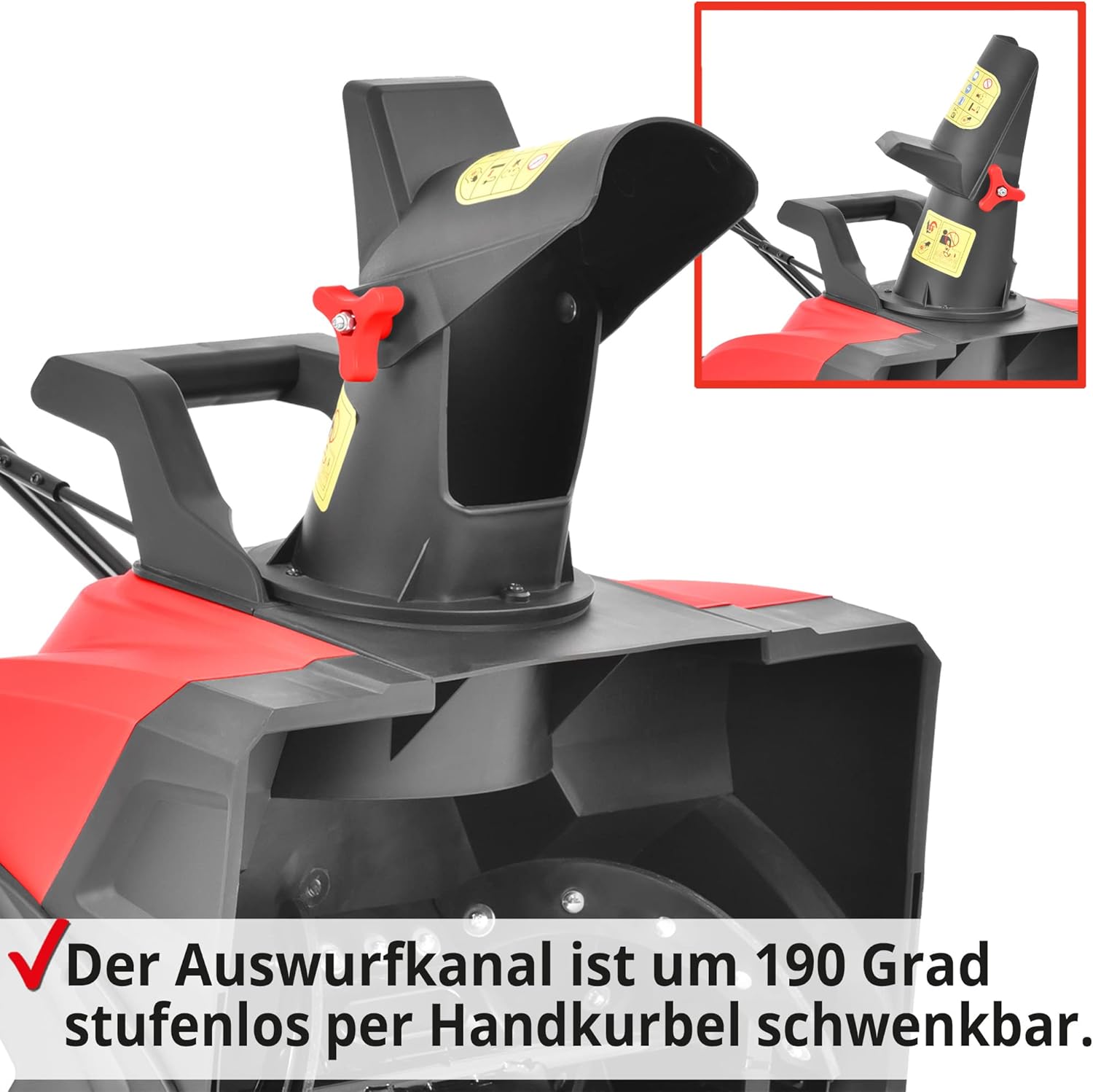 HECHT Elektro Schneefräse – leistungsstarke 2000 Watt – 51 cm Arbeitsbreite – LED-Scheinwerfer – 33 cm Arbeitshöhe – 9 m Auswurfweite – Kabelzugentlastung – 2-Hand Sicherheitsschalter