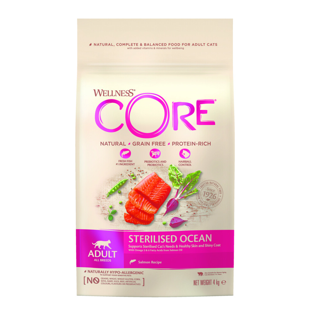 Wellness Core Kattenvoer Sterilised Zalm4 kg