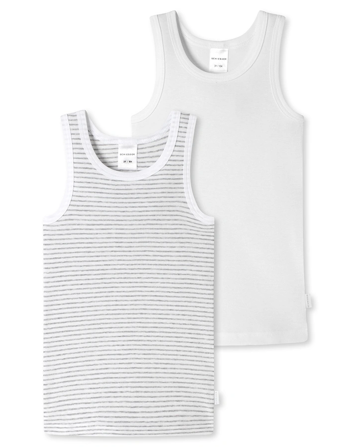 Unterhemd BOYS ORIGINAL CLASSICS 2er Pack in weiß/grau