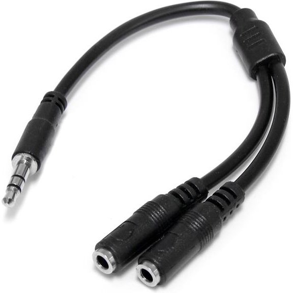 StarTech.com Câble répartiteur stéréo Slim - Mâle 3,5 mm vers 2 femelles 3,5 mm