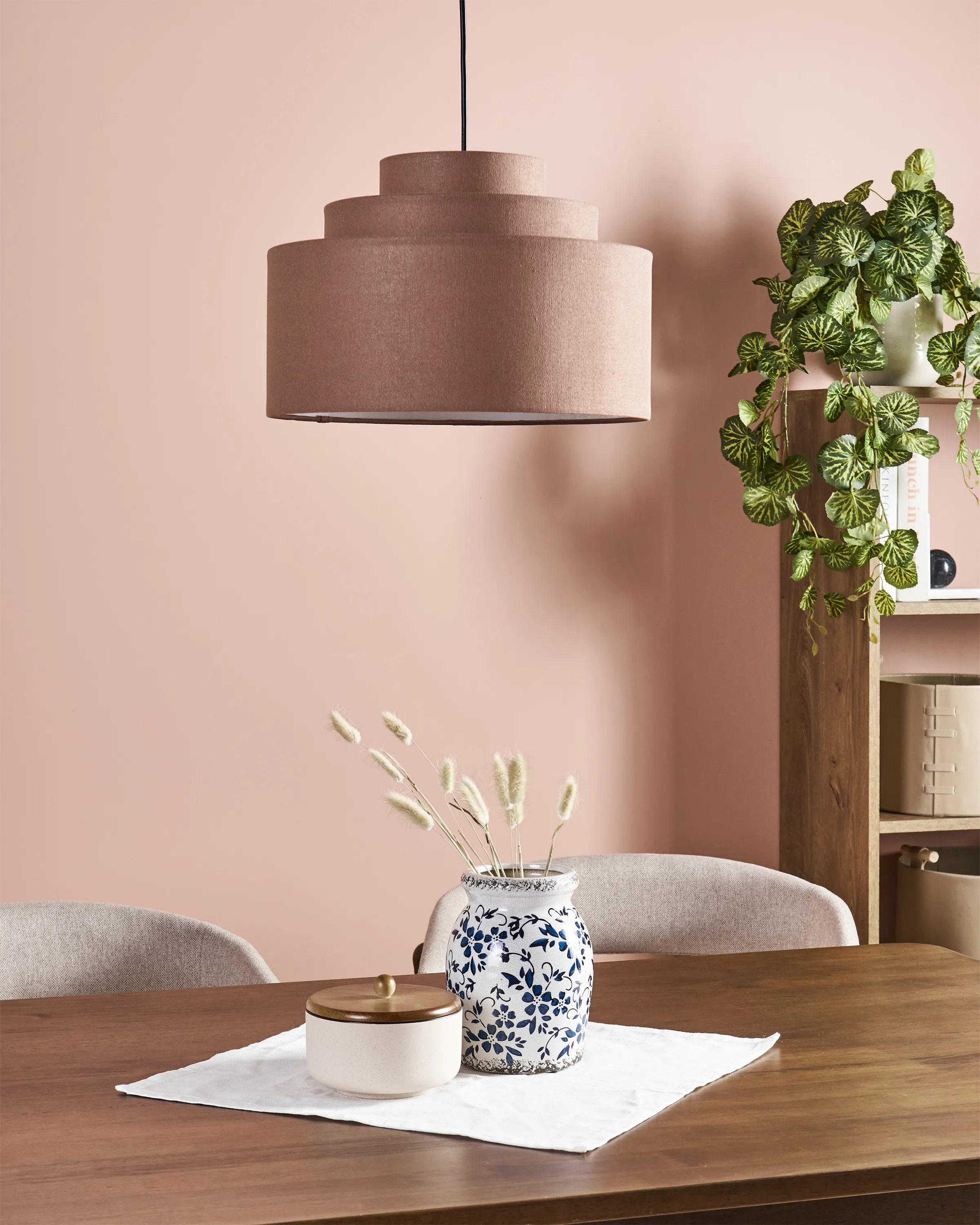 Hanglamp MASPARRO Linnen Bruin