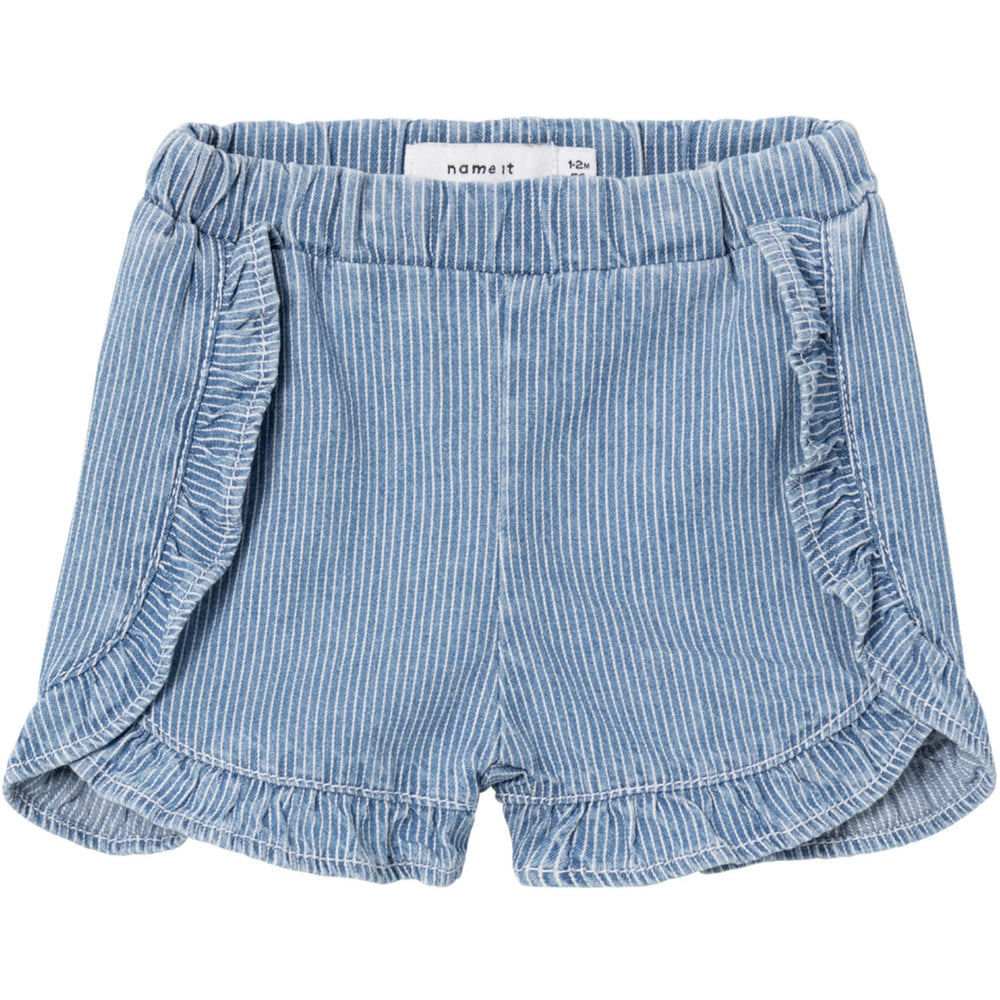 Køb Name It Medium Blue Denim Rose Regular Stripe Denim Shorts