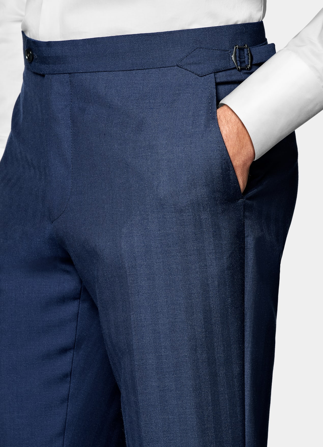 Costume Perennial Havana coupe Tailored bleu moyen à chevrons
