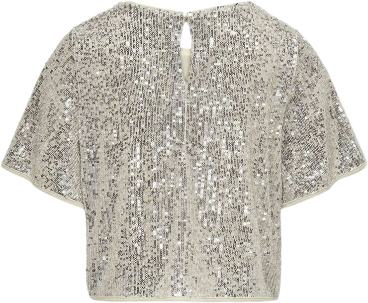 ONLY KOGFRANSA SEQUIN S/S TOP TLR Moonbeam/dtm sequins