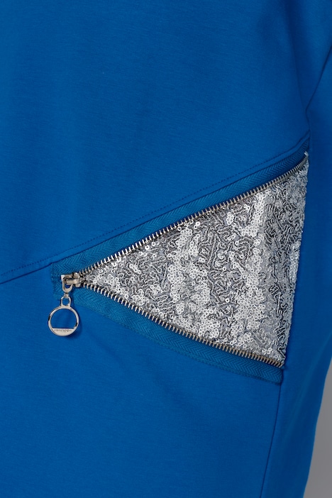 Sweatjacke, Kapuze, Pailletten-Einsätze, Langarm