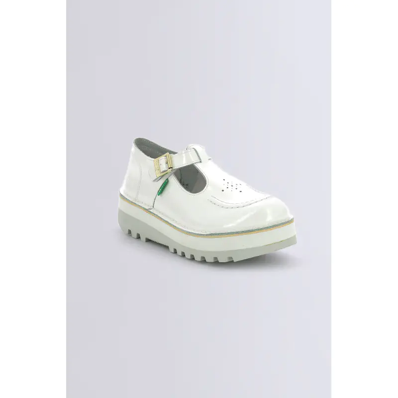KICKOUSTRAP BLANC VERNIS SALOME Cuir Femme
