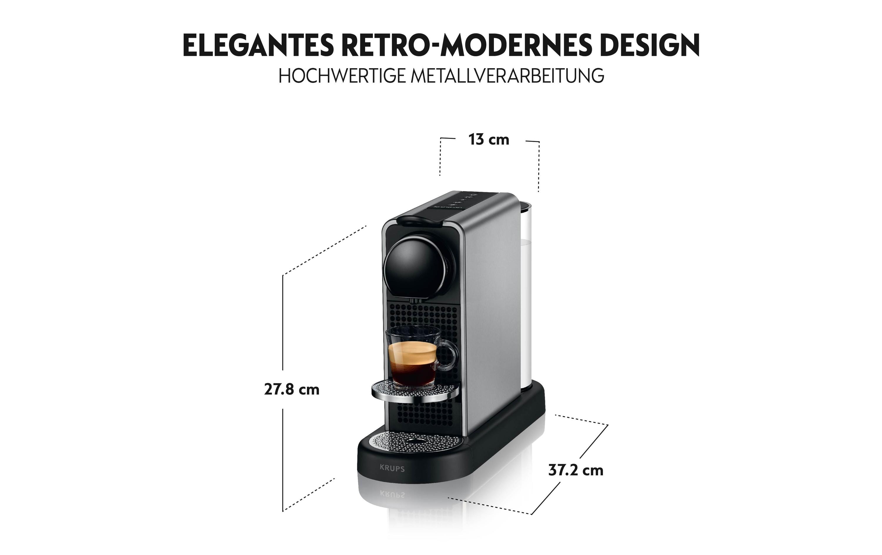Kaffeemaschine Nespresso CitiZ Platinum Schwarz/Titanium<br>Elegante Nespressomaschine