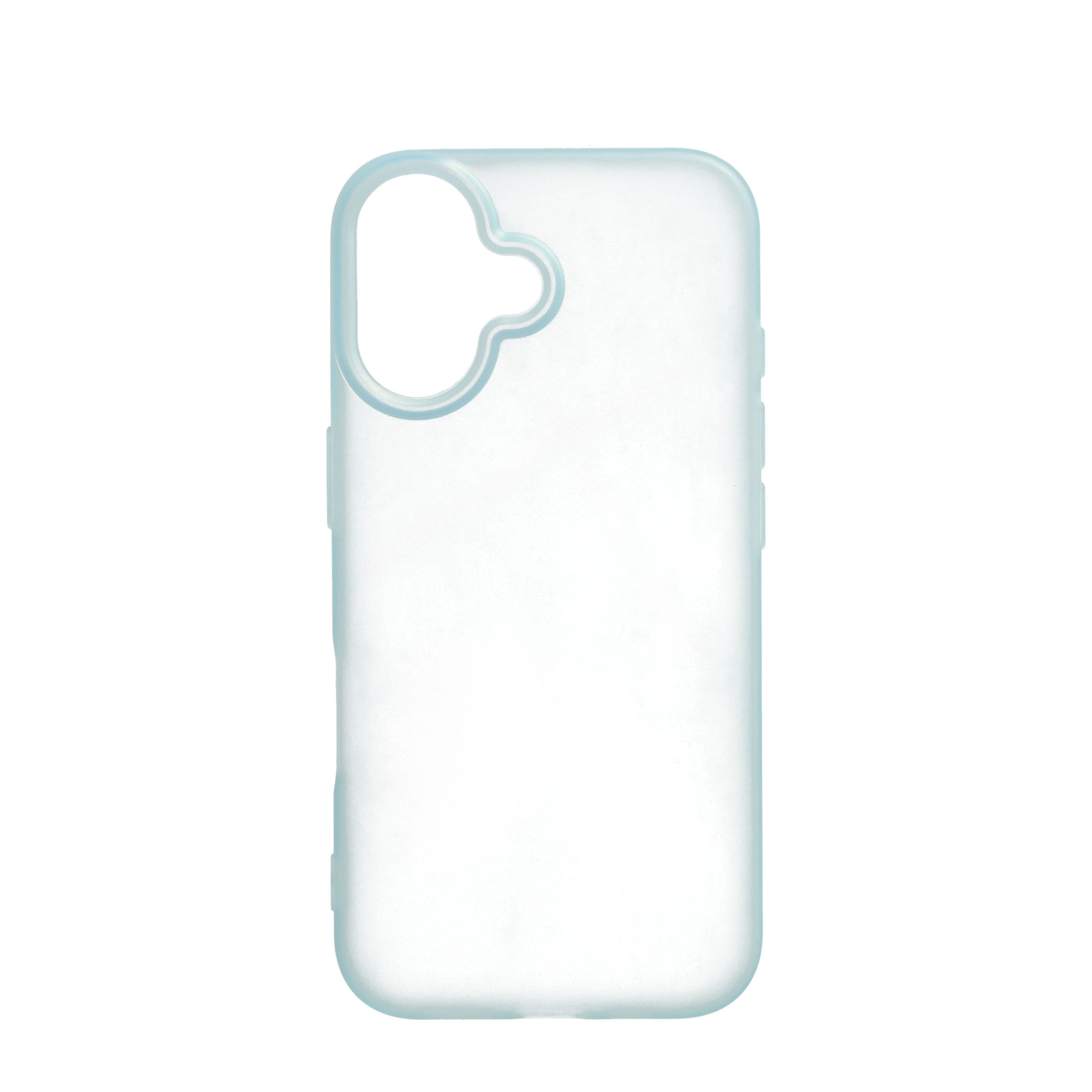 iPhone 16 Gummi Case Hülle Ultra Thin - Blau / Transparent (Matt)