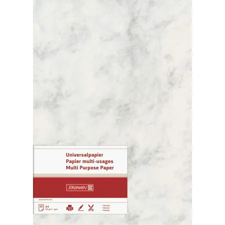 BRUNNEN Briefbogen Marmor, grau, 80g/m², A4, 50 Bogen