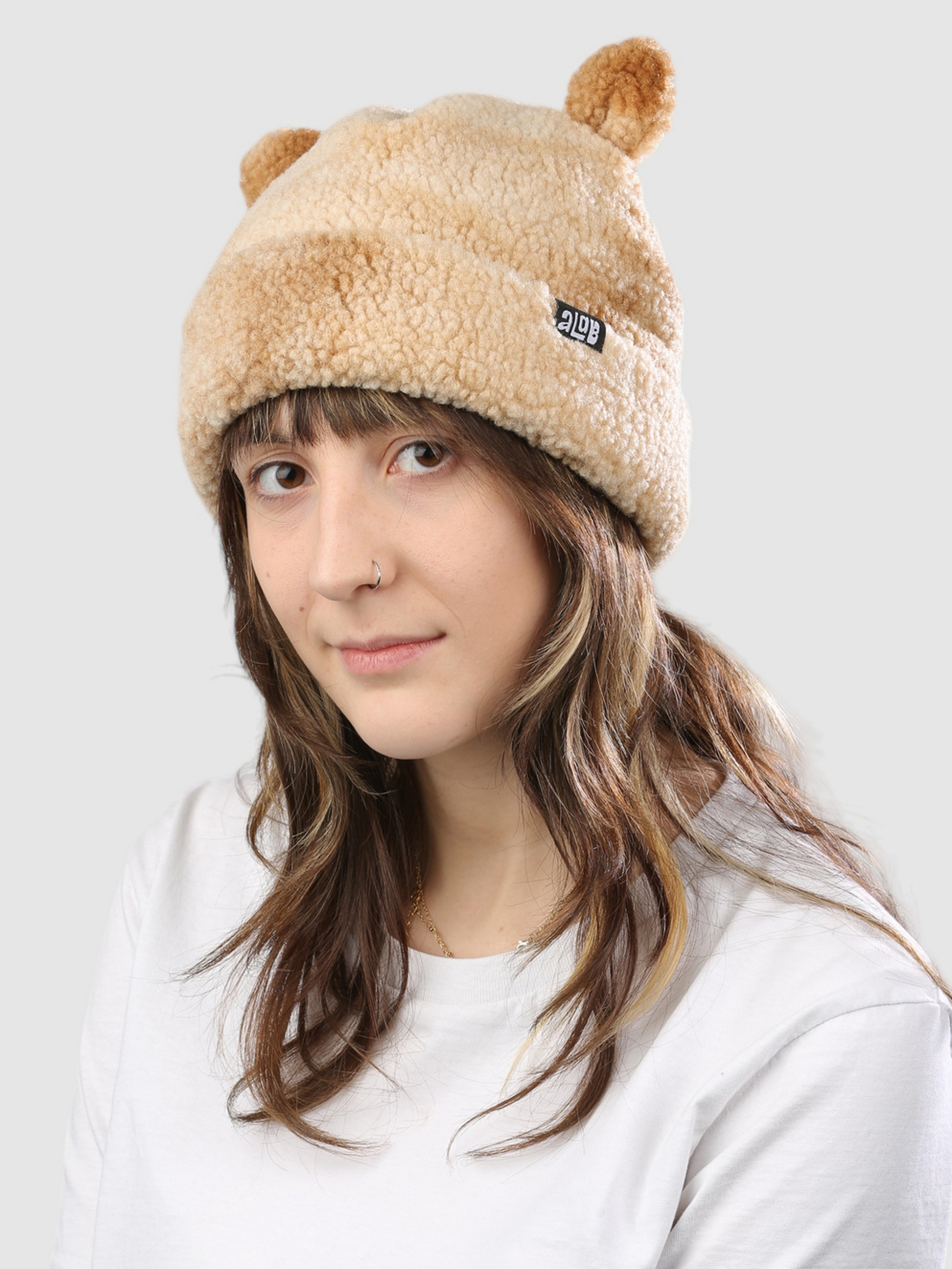 A.LAB Honey Bear Sherpa Beanie beige/brown