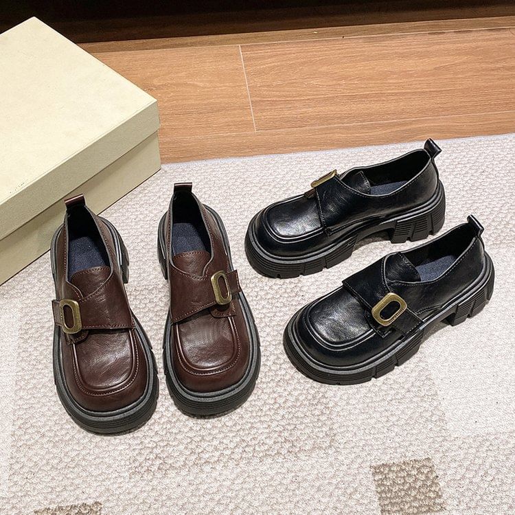 Gordong - Monk Strap Platform Loafers met Chunky Heel