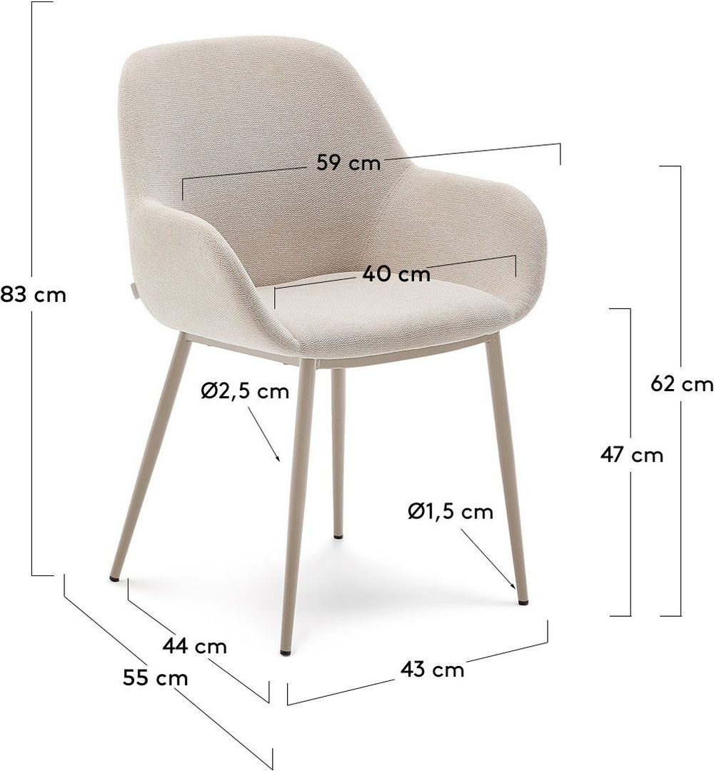 Kave Home   Konna Staal Eetkamerstoel