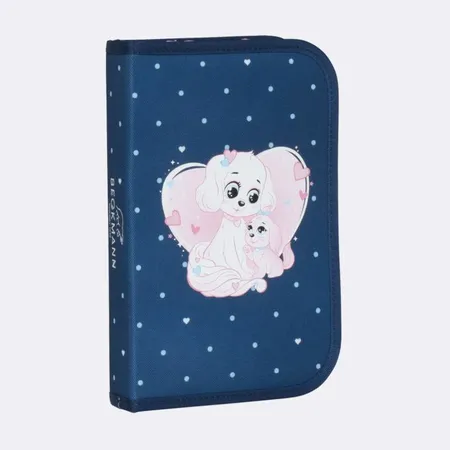 Beckmann Einfache Federmappe mit Inhalt, Pet Friends Blue