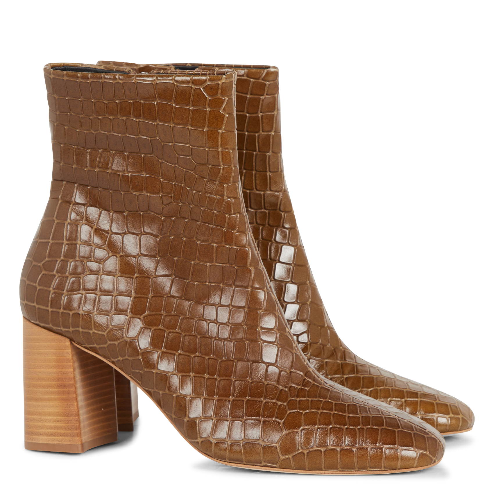 TINGO - Bottines en cuir embossé | Marron