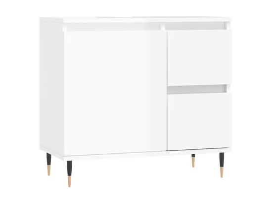 Armoire de salle de bain blanc brillant 65x33x60 cm