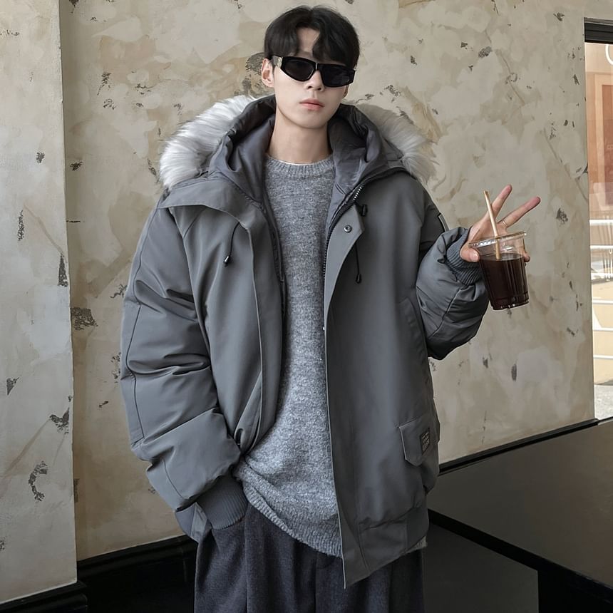 Drawouf - Parka met capuchon en rits van imitatiebont