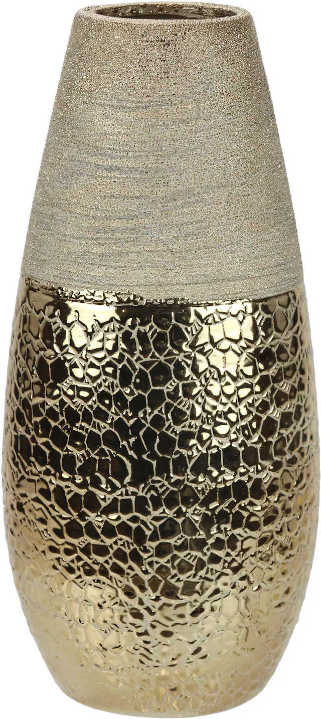 I.GE.A. Dekovase »Blumenvase« Dekovase Zylindervase silber weiss glänzend Blumenvase Modern Tischvase