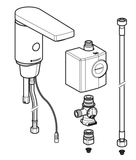 Geberit wastafelkraan type 186 1-gats wastafelkraan koud en warm water chroom