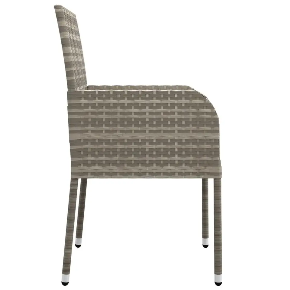 vidaXL - Tuinset - Grijs - Poly rattan - 150 cm - 5 stuks - Met kussens