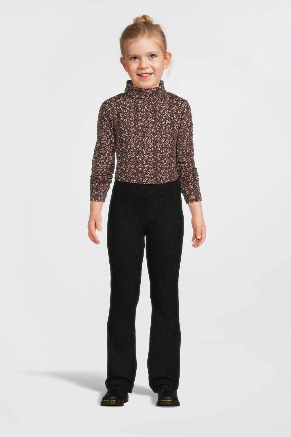 Koko Noko longsleeve met all over print bruin/roze/lichtroze
