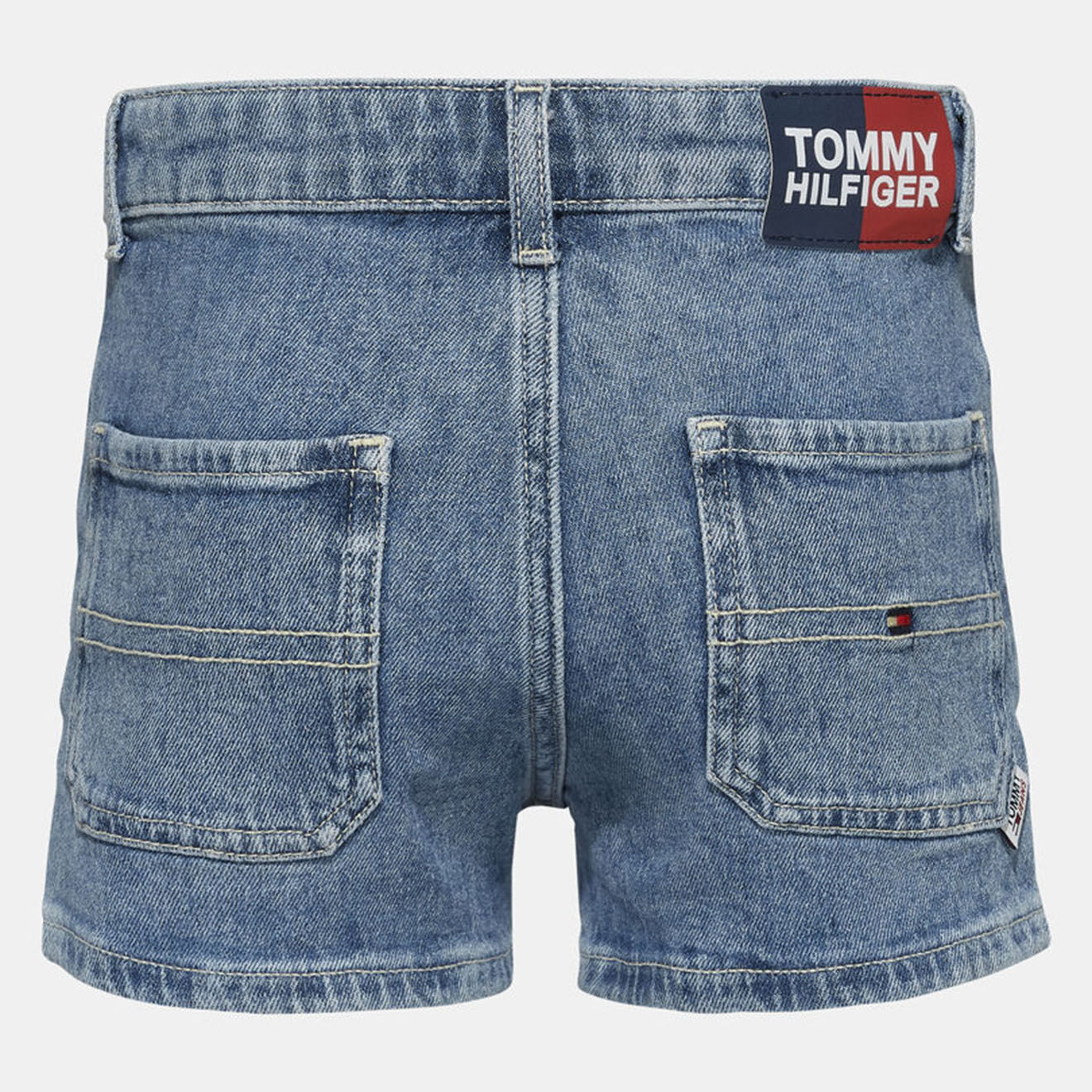 Tommy Hilfiger Short en Jean en Coton mélangé à patch logo bleu