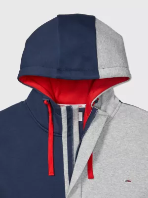 Moletom com capuz adaptável em blocos de cores