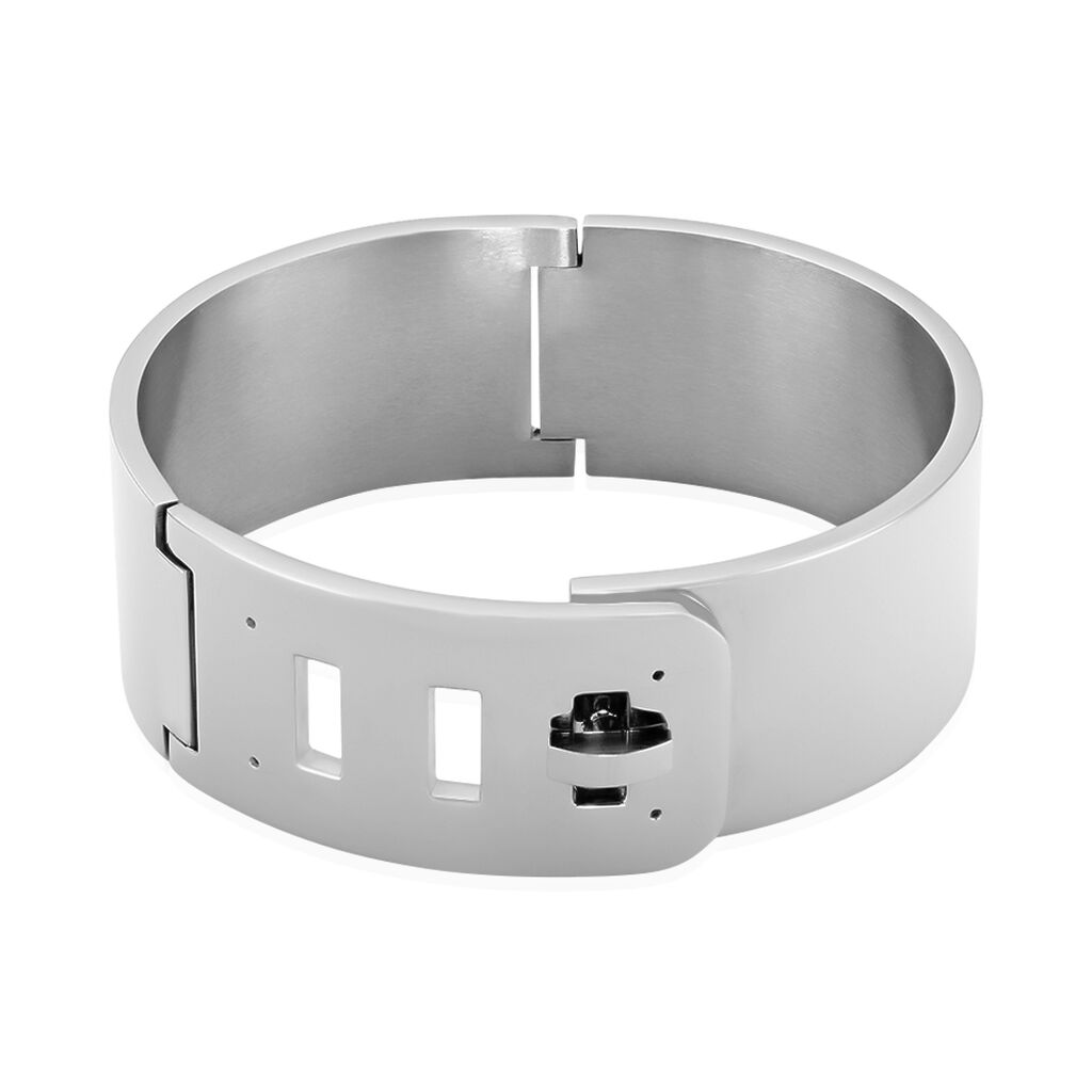 Bracelet Manchette Japon Acier Blanc