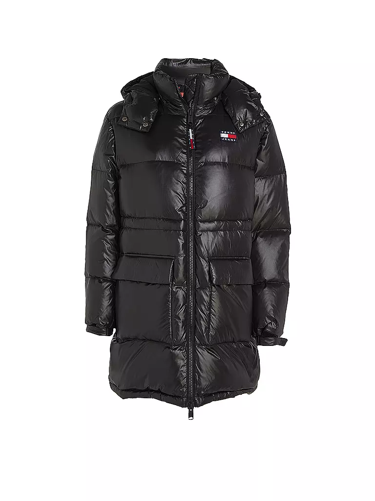 TOMMY JEANS Daunensteppmantel schwarz