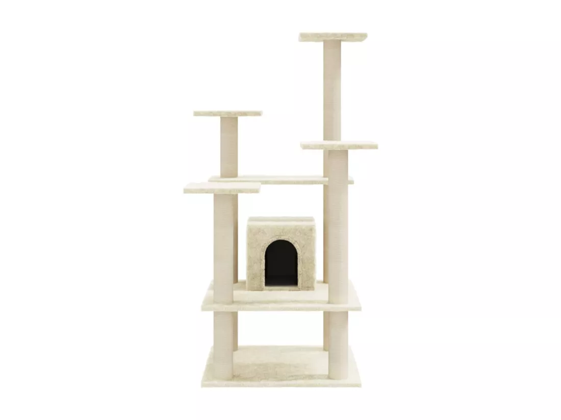Arbre à chat avec griffoirs en sisal Crème 110 cm