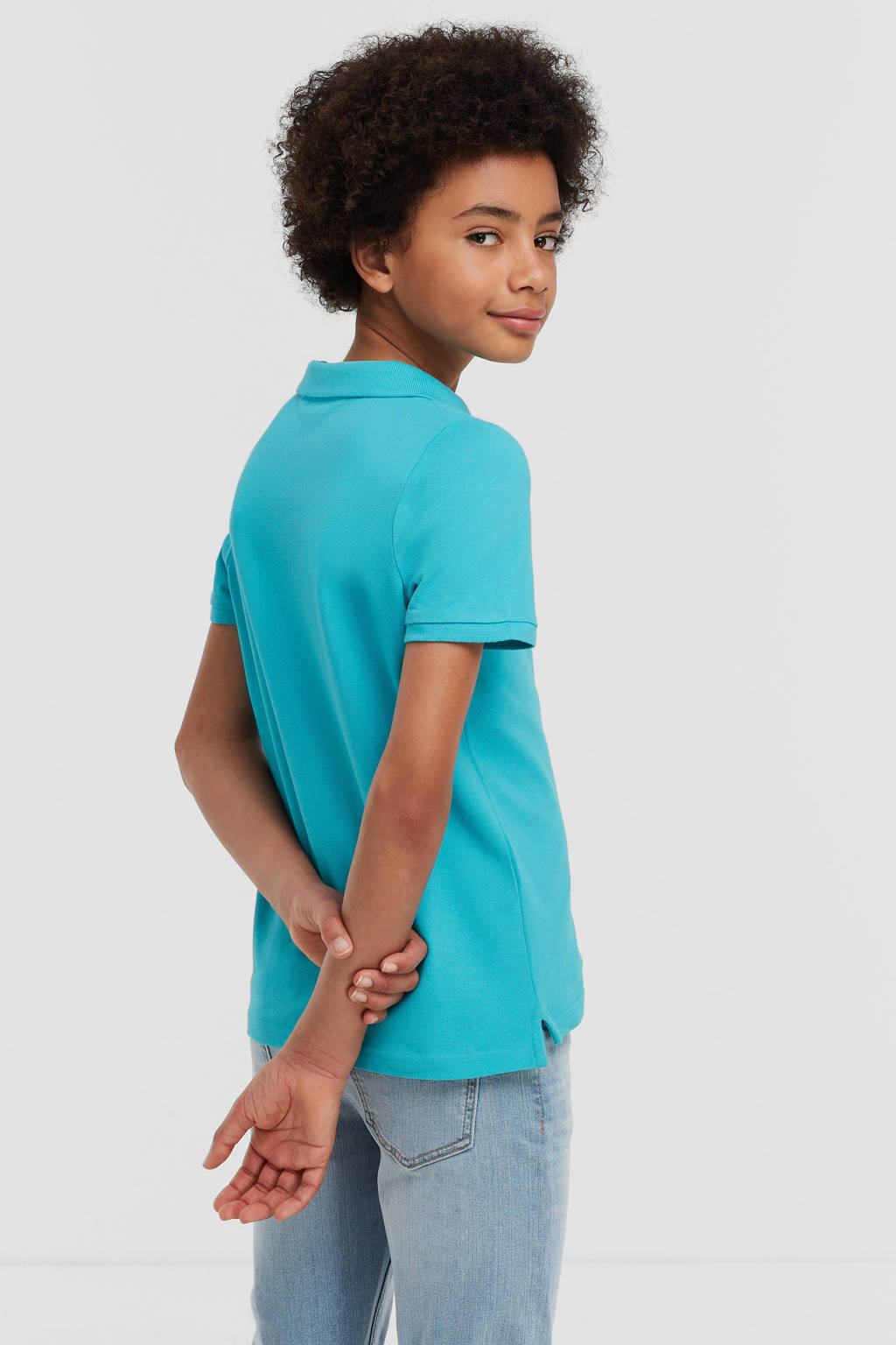 anytime piqué polo turquoise