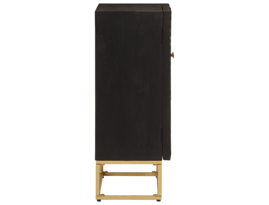 VIDAXL - Armoire de rangement Buffet noir 55x30x76 cm bois massif de manguier et fer