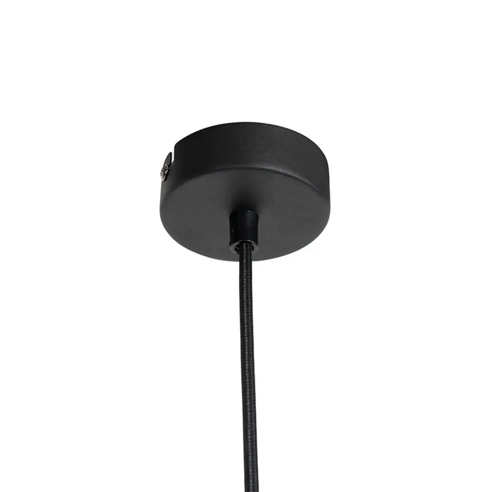 Qazqa hanglampen vidra zwart e27