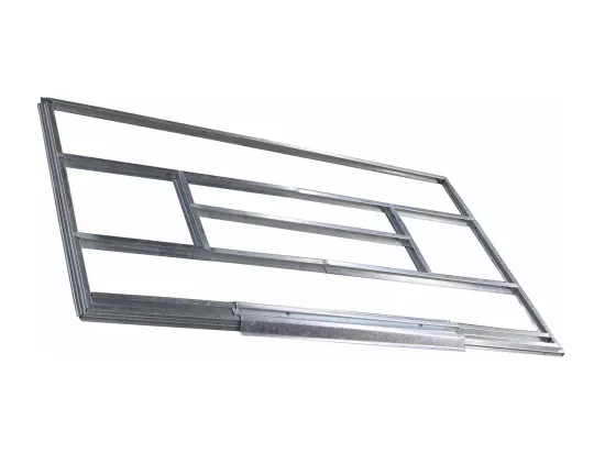 Abri de Jardin en Métal 2,769 ㎡, Toit en Pente avec Cadre de Fondation et Porte Coulissante, Abri Jardin Exterieur en Tôle Galvanisée à 2 Fenêtres de Ventilation 213 x 130 x 173 cm, Gris