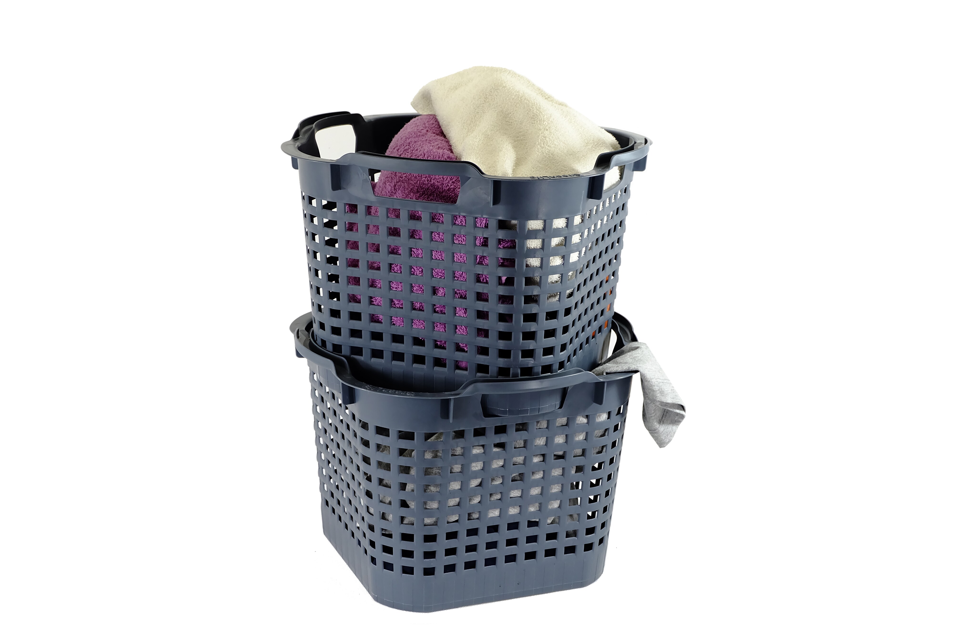 GreenLife Uni-Korb 25 kg, 3 Stück, drehstapelbar, grau