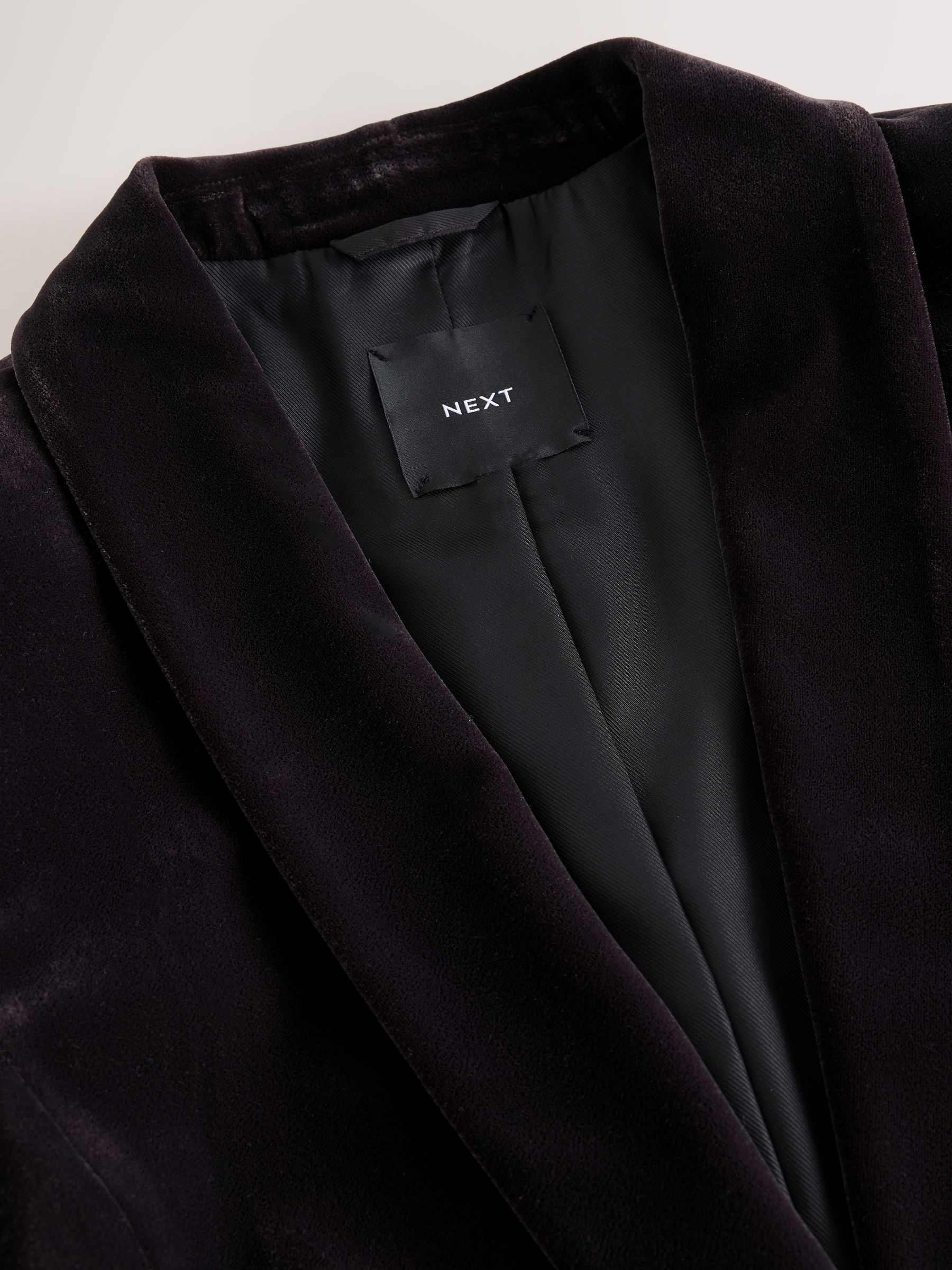Chocoladebruin - Fluwelen blazer met enkele rij knopen
