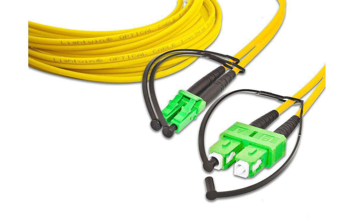 LWL-Patchkabel Singlemode LC/APC – SC/APC, OS2, Duplex, 5 mSinglemode LC/APC-SC/APC Duplex OS2 5 m