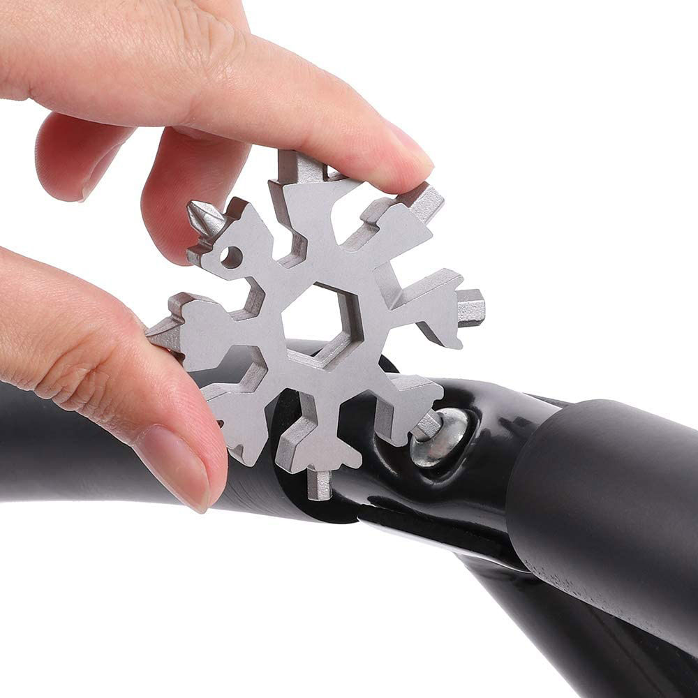 18in1 Multitool Werkzeug Edelstahl Schneeflocke Flaschenöffner / Schraubendreher   Schlüsselring