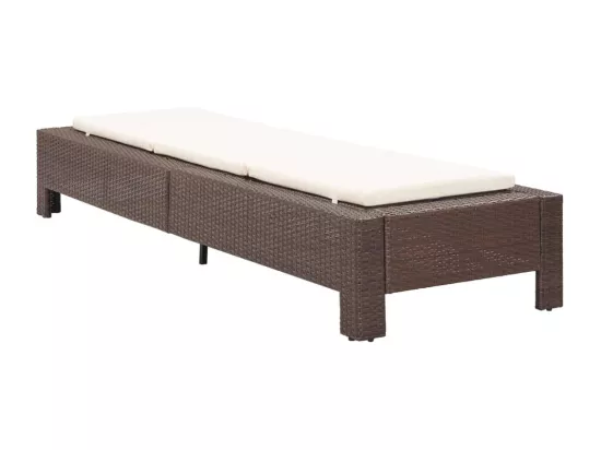 Transat avec coussin Marron Résine tressée