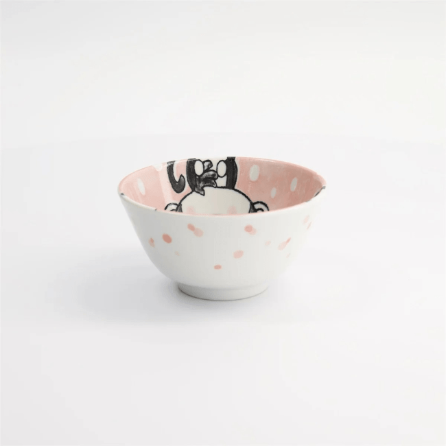 Kawaii Dieren Rijst Kom Rose 12x6.2cm 300ml