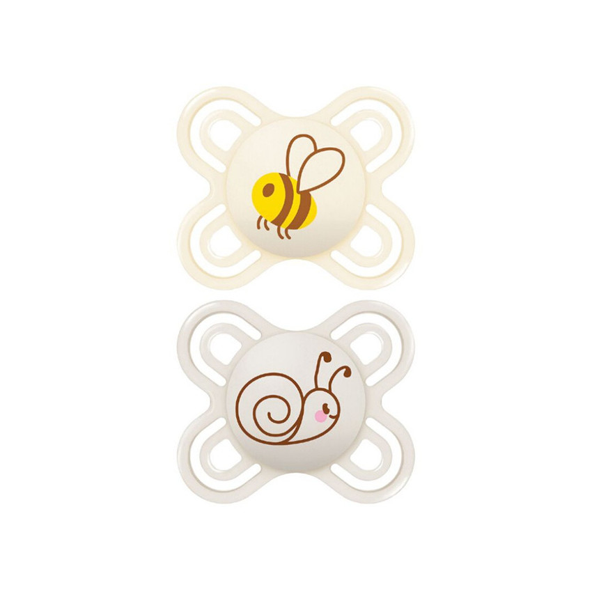 Lot de 2 sucettes silicone Perfect 0-2M animaux (modèle aléatoire)