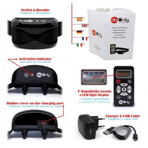 Coleira de treinamento automática Daonly para cães, preta.