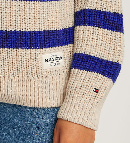Tommy Hilfiger Bluse - Strick - Keilabsatz Blue Stripe Classic+