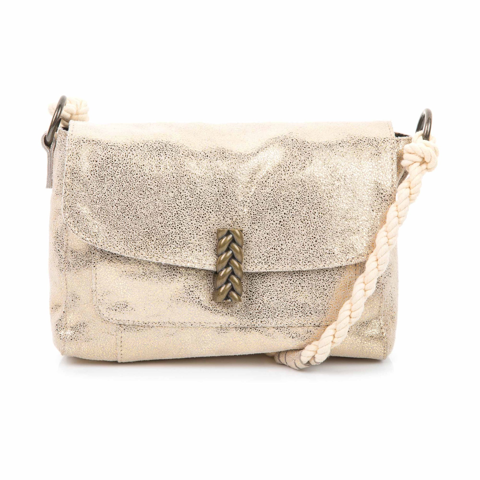 Sac bandoulière en cuir or