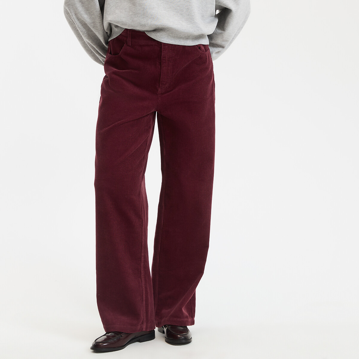 COLEÇÕES LA REDOUTE<br>Jeans largos de veludo cotelê