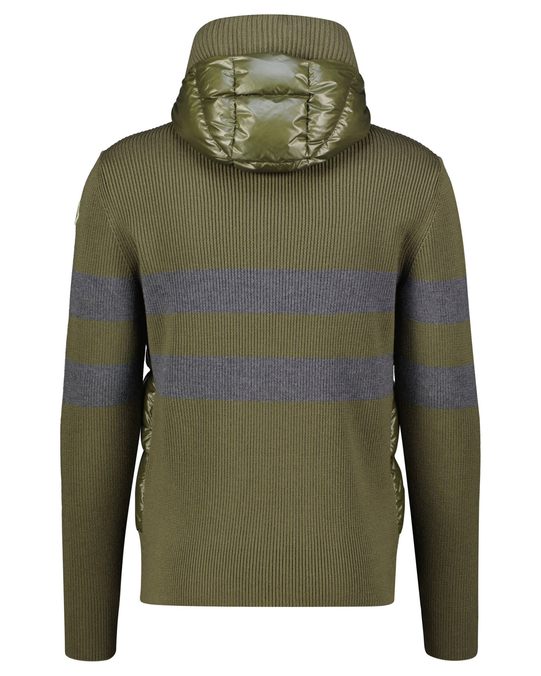 Moncler| Herren Strickjacke mit Kapuze und Daunen-Wattierung