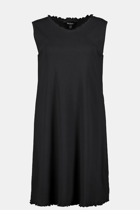 Kleid, Wellenkanten, A-Linie, Feinripp, Biobaumwolle