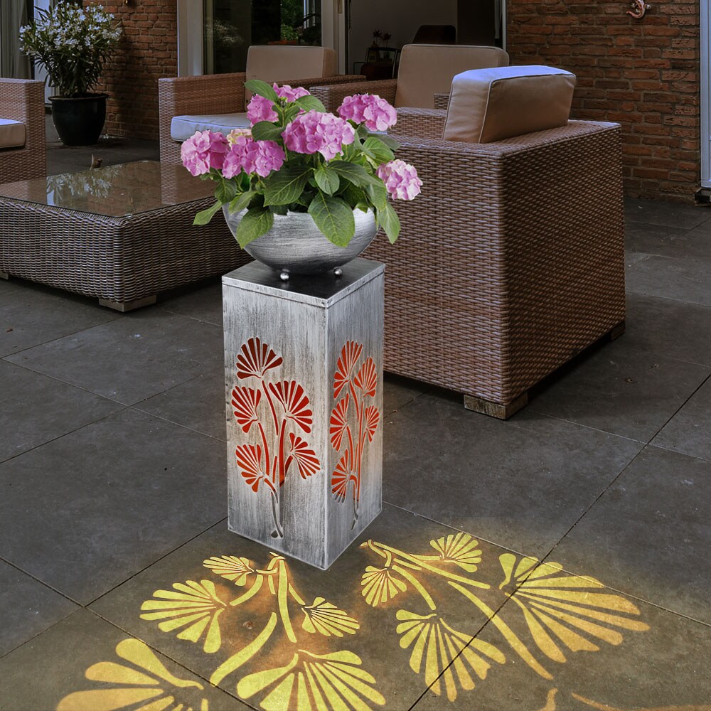 LED Solarleuchte, abnehmbare Pflanzenschale, Höhe 59 cm