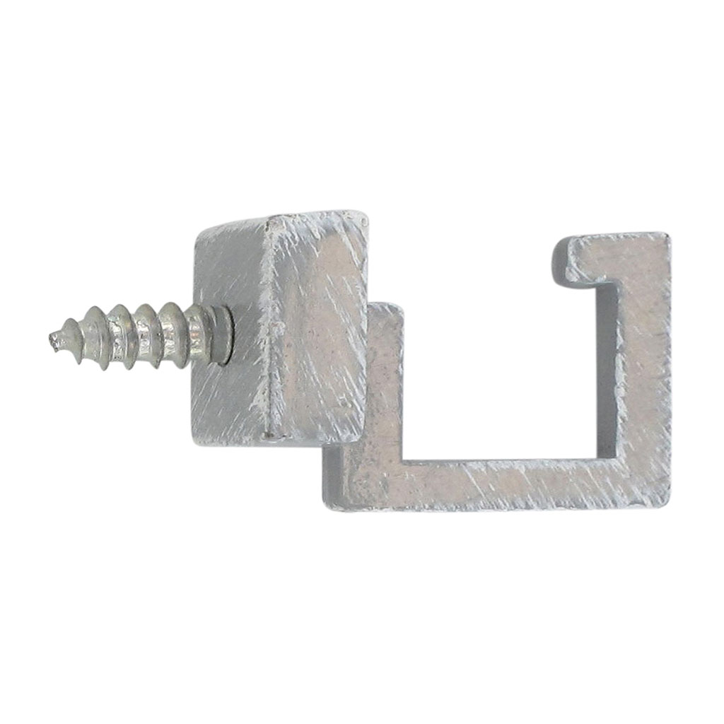 Lot de 2 gonds tringle rideau crosse carrée argent mat 17mm